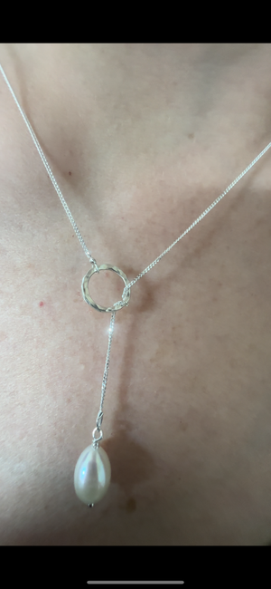 
                  
                    Sterling silver loop & pearl necklace
                  
                