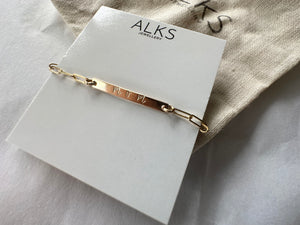 
                  
                    Custom Gold Filled Paperclip Name Plate Bracelet
                  
                