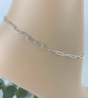 
                  
                    Sterling Silver Paperclip Anklet
                  
                