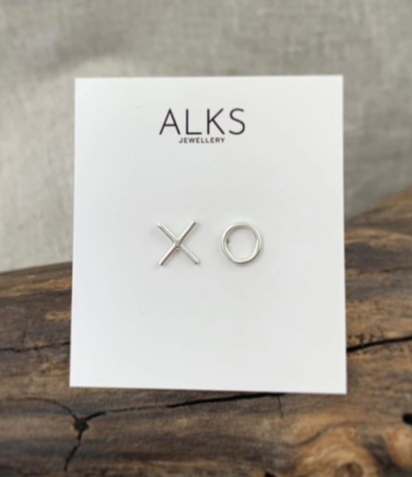Sterling Silver XO Stud Earrings
