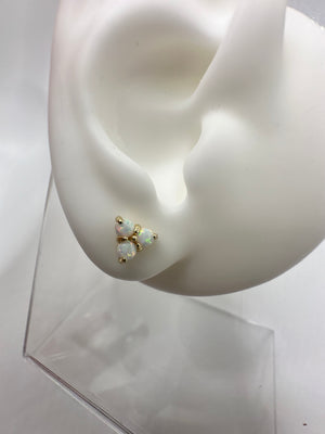 
                  
                    Emulated Opal studs gold plated & sterling earrings
                  
                