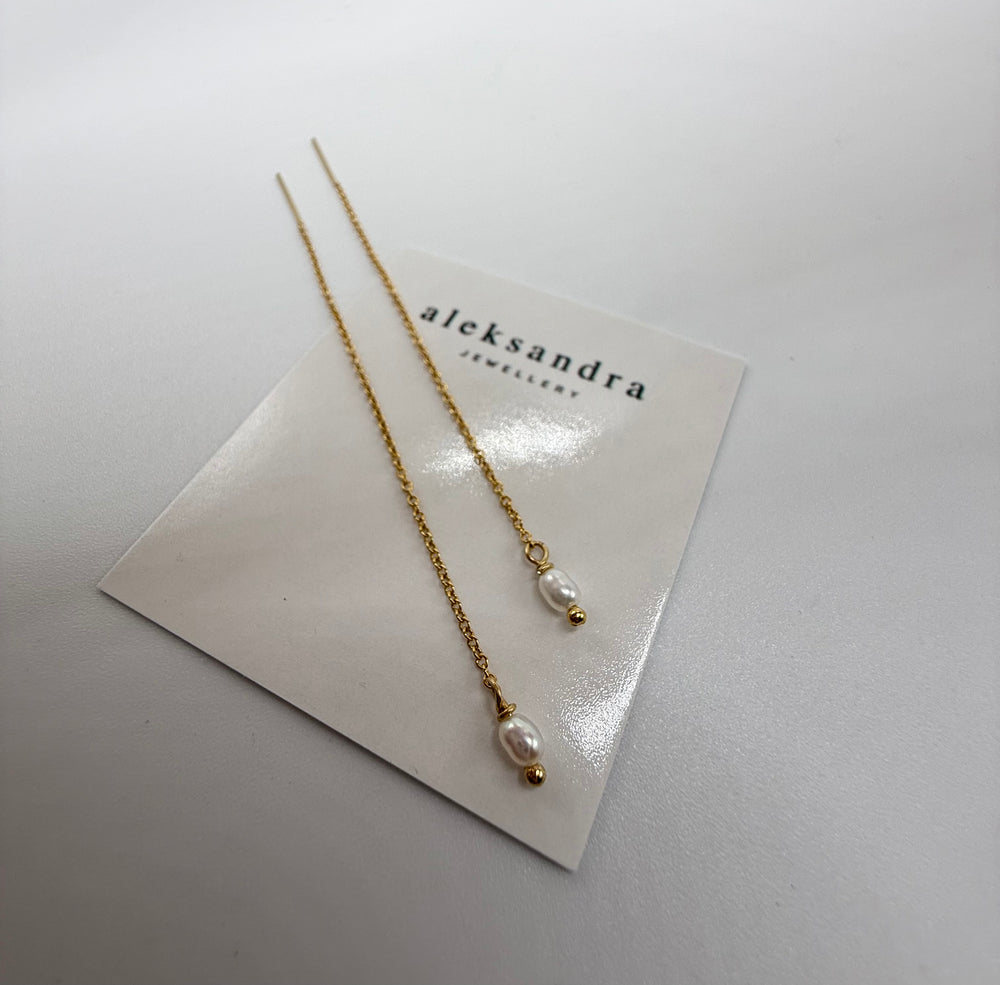 
                  
                    Gold filled pearl threaders
                  
                