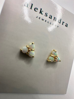 
                  
                    Emulated Opal studs gold plated & sterling earrings
                  
                