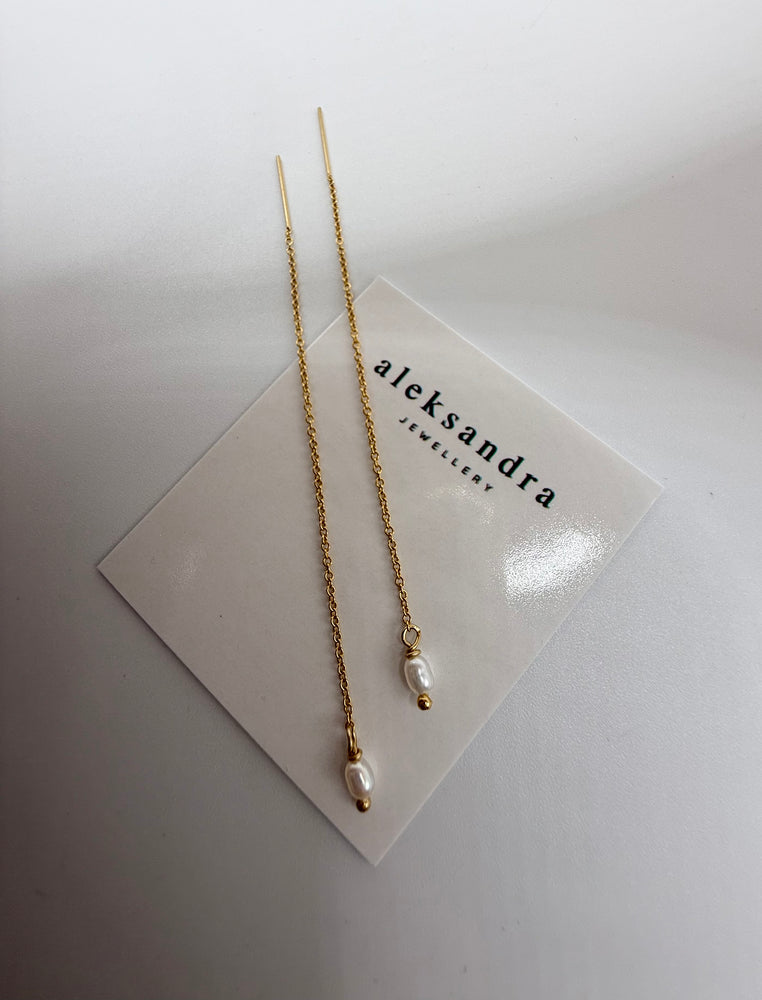 
                  
                    Gold filled pearl threaders
                  
                