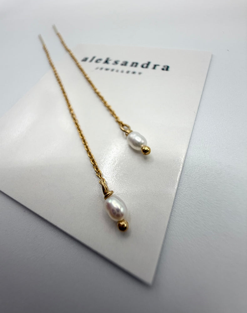 Gold filled pearl threaders