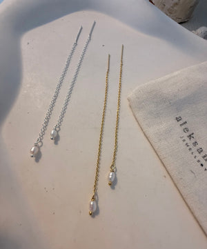 
                  
                    Sterling Silver pearl Threader Earrings
                  
                