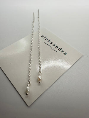 
                  
                    Sterling Silver pearl Threader Earrings
                  
                