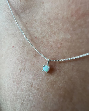 
                  
                    Tiny Opal sterling silver necklace
                  
                