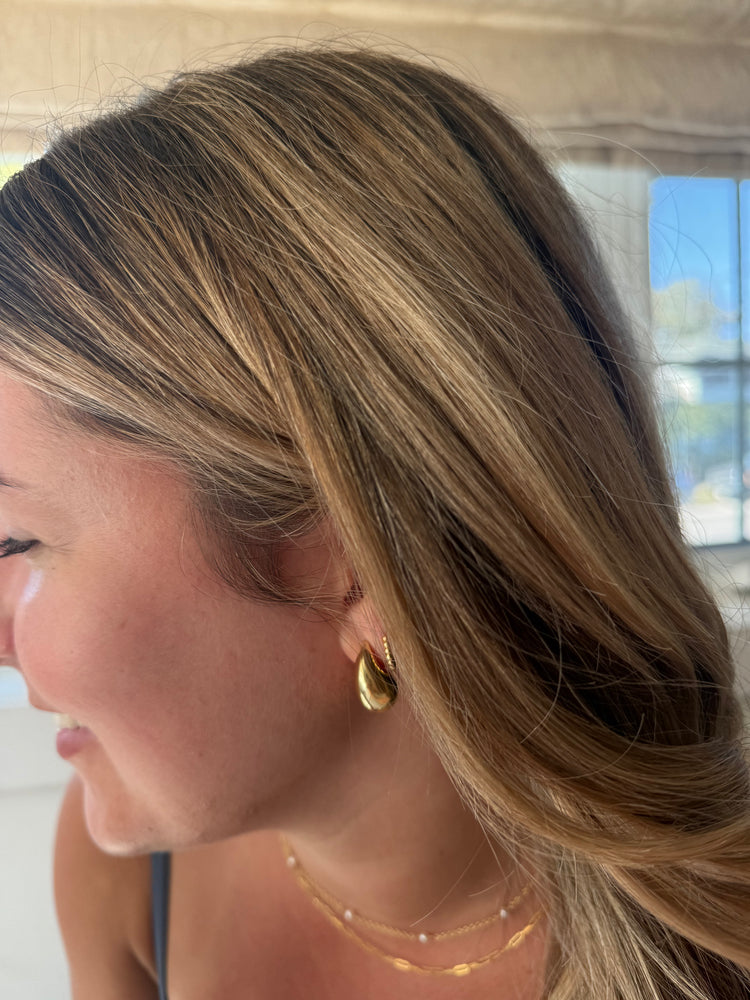 
                  
                    Sterling Silver & gold Puffy Teardrop
                  
                