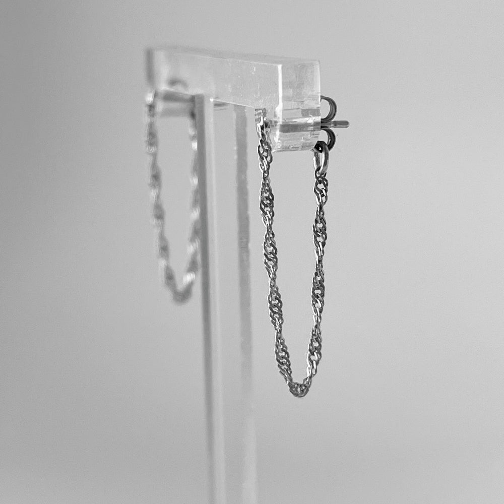 
                  
                    Sterling Silver Singapore Chain Hoop Earrings
                  
                