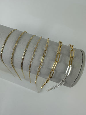 
                  
                    Solid Gold and Sterling Silver Mixed Metal Paper Clip Necklace
                  
                