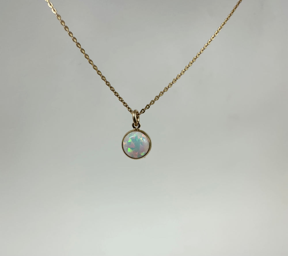 Gold Filled Opal Bezel Necklace