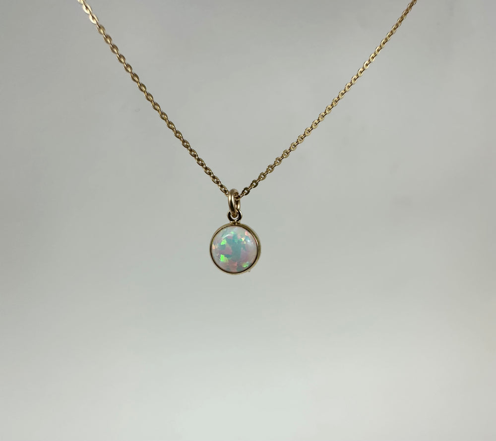 Gold Filled Opal Bezel Necklace ALKS Jewellery