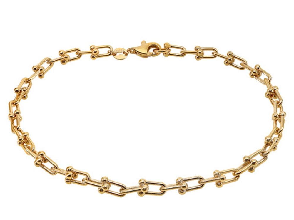 Solid Gold U Link Bracelet