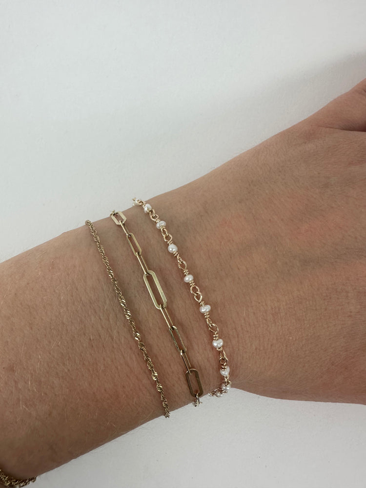 
                  
                    Gold Filled Pearl Chain Bracelet
                  
                