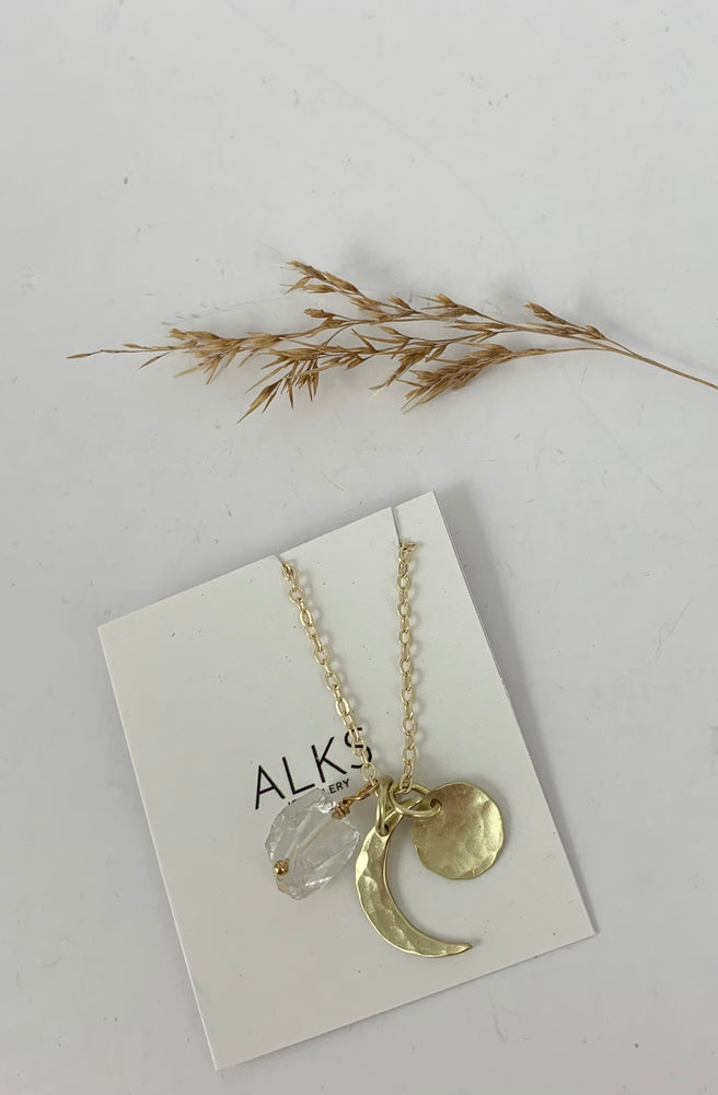 3 in 1 Gold Filled Lunar Charm Necklace