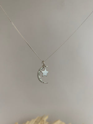 
                  
                    Sterling Silver Moon and Stars Necklace
                  
                