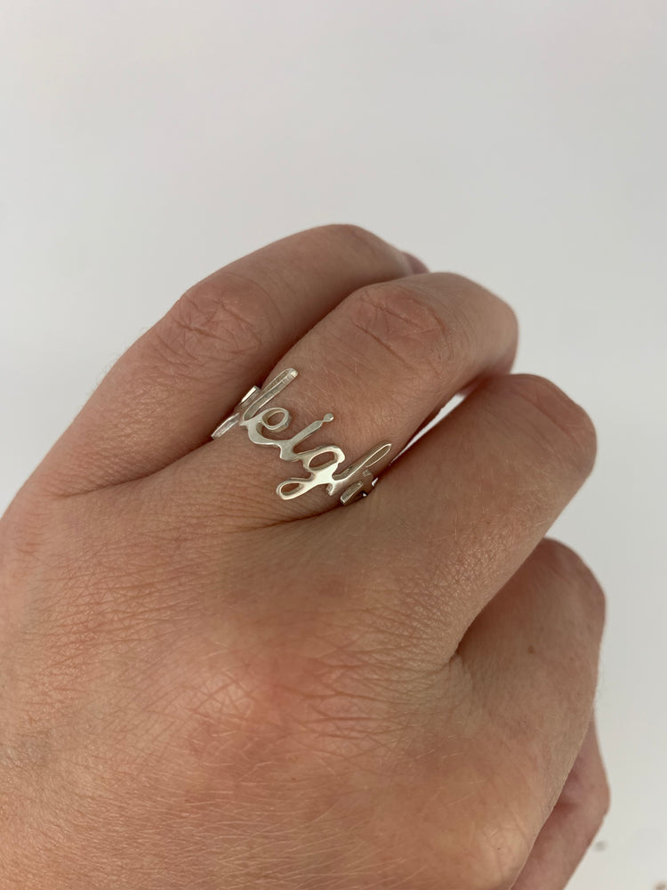 Cursive 2025 name ring