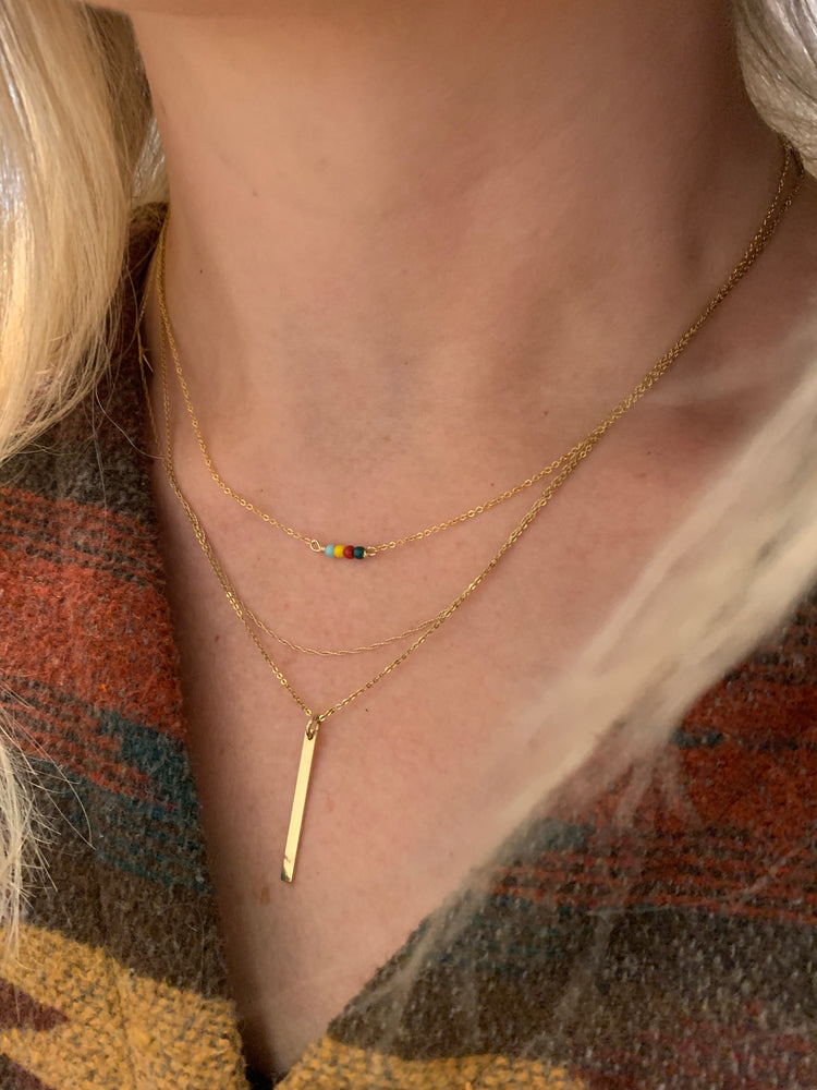 
                  
                    Gold Filled Vertical Bar Necklace
                  
                