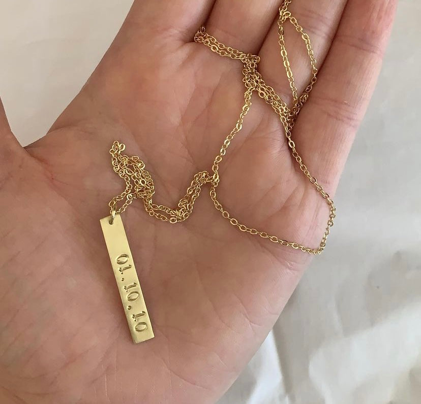 
                  
                    Gold Filled Vertical Bar Necklace
                  
                