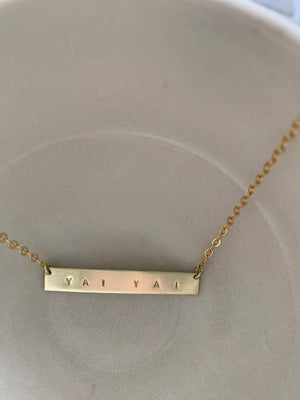 
                  
                    Custom Gold Filled Horizontal Bar Necklace
                  
                